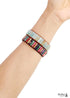 Boho Bracelet, Leather Wrap Bracelet, Blue Amazonite